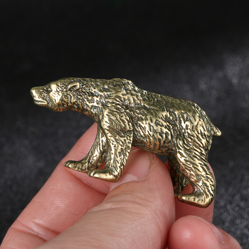 Vintage Collectible Bears - تمثال دب صيني عتيق من النحاس