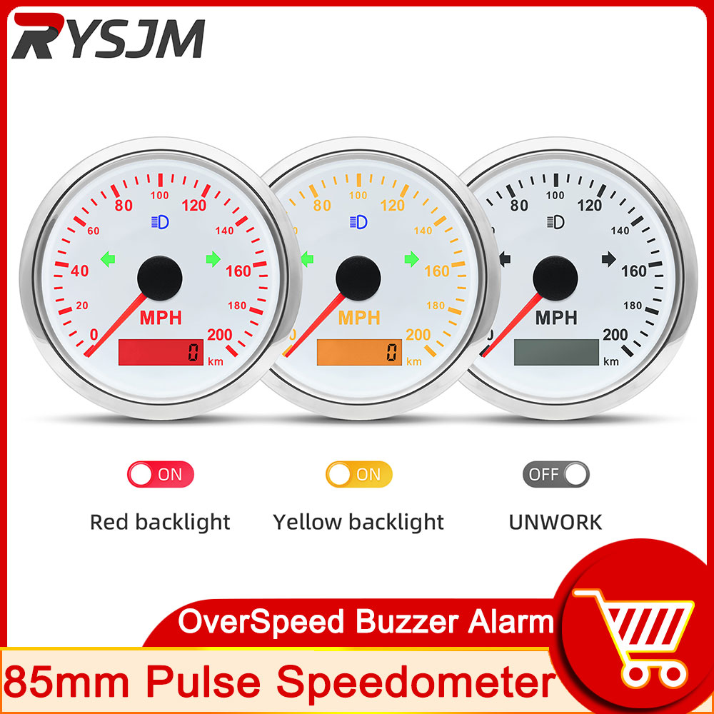 Analog Meter Gauge - 125 200 MPH KMH 85 مللي